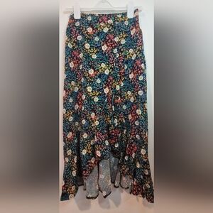 Dress Forum Yellow and Black Midi A-Line Skirt